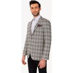 Ysf Erkek Gri Regular Fit Ekose Ceket - 54 / 6 - 4 Drop