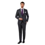 YSF Erkek Gri Slim Fit Mono Yaka Takım Elbise