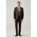Ysf Erkek Kahverengi Regular Fit Takım Elbise - 4 Drop