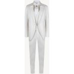 Ysf Erkek Krem Hakim Yaka Slim Fit Yelekli Damatlık - 44 / 6 - 6 Drop