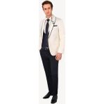 Ysf Erkek Krem Slim Fit Mono Yaka Yelekli Damatlık - 50 / 6 - 6 Drop