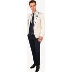 Ysf Erkek Krem Slim Fit Mono Yaka Yelekli Damatlık - 52 / 6 - 6 Drop