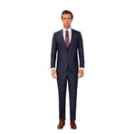 YSF Erkek Lacivert Regular Fit Kareli Takım Elbise