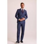 Ysf Erkek Lacivert Regular Fit Kruvaze Takım Elbise - 48 / 6