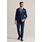 Ysf Erkek Lacivert Regular Fit Mono Yaka Yünlü Takım Elbise - 54 / 6