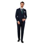 YSF Erkek Lacivert Slim Fit Mono Yaka Takım Elbise