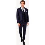 Ysf Erkek Lacivert Slim Fit Mono Yaka Yelekli Damatlık - 46 / 6 - 6 Drop