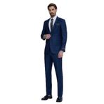 YSF Erkek Lacivert Yeşil Regular Fit Kareli Desenli Takım Elbise