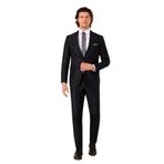 YSF Erkek Siyah Gri Slim Fit Sivri Yaka Takım Elbise