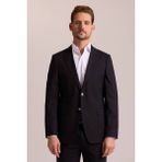 Ysf Erkek Siyah Regular Fit Mono Yaka Likralı Blazer Ceket - 54 / 6