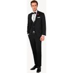 Ysf Erkek Siyah Slim Fit Kırlangıç Yaka Yelekli Damatlık - 48 / 6