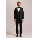 Ysf Erkek Yeşil Slim Fit Şal Yaka Yelekli Damatlık - 46 / 6