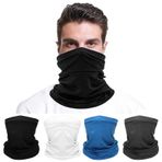 Ysimple 4 adet çok fonksiyonlu şal, erkek spor atkı, nefes alır, rüzgar geçirmez, boyun hortumu, yumuşak ve rahat bandanalar, halka şal, açık hava, kayak, motosiklet, koşu, bisiklet için, Siyah,