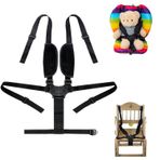 ysister 5 noktalı bebek kemeri sistemi, bebek arabası ve mama sandalyesi için çocuk koruma kemeri, çocuk koruma kemeri, seyahat için bağlama kemeri, mama sandalyesi ve bebek arabası için çocuk emniyet kemeri (siyah)