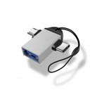 YSJJZRL 2'si 1 arada OTG Adaptör (2 Paket) USB 3.0 Dişiden Mikro USB Erkek ve USB C Erkek Bağlantı, Android telefonlar için Fare Klavye U disk ve diğer ve daha fazlası için Gümüş