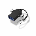 YSJJZRL 2'si 1 arada OTG Adaptör (2 Paket) USB 3.0 Dişiden Mikro USB Erkek ve USB C Erkek Bağlantı, Android telefonlar için Fare Klavye U disk ve diğer ve daha fazlası - Siyah