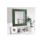 ysnn aksesuar Dogal Ağaç Duvar Aynası Yeşil Eskitme Ayna 60x60 Cm Ebatında