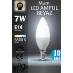 YTE 10 Adet Kaliteli Beyaz 7W Mum LED Ampul E14 Duy