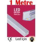 YTE 13 X12,5 mm Şeffaf Kapaklı Kablo Kanalı Yapışkan Bantlı 1mt (Led Için)