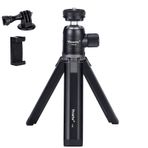 Ytvariw Telefon Tutuculu Mini Kamera Tripodu, Alüminyum Alaşım Masaüstü Tripod Standı Hafif Taşınabilir Tripod 360° Bilye Başlı Soğuk Ayakkabı iPhone, DSLR Kamera için