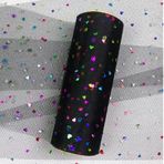 Yuanchuan Lazer Simli Tül Rulolar 15,24 cm x 10 Yard (30 ft) Işıltılı Renk Masa Koşucusu Sandalye Kuşak Fiyonk Pet Tutu Etek Dikiş İşçiliği Kumaş Düğün Unicorn Parti Doğum Günü Hediyesi Şerit (Siyah)