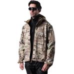 YuanDian Erkek Taktik Kamuflaj Softshell Ceket Sonbahar Kış Dış Mekan Ordu Askeri Polar Ceket Su Geçirmez Rüzgar Geçirmez Sıcak Kapüşonlu Trekking Yürüyüş Kayak Montu Avcılık Mantosu, CP., XS