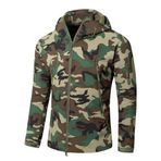 YuanDian Erkek Taktik Kamuflaj Softshell Ceket Sonbahar Kış Dış Mekan Ordu Askeri Polar Ceket Su Geçirmez Rüzgar Geçirmez Sıcak Kapüşonlu Trekking Yürüyüş Kayak Montu Avcılık Mantosu, Orman kamuflajı