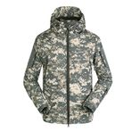 YuanDian Erkek Taktik Softshell Polar Ceket Kamuflaj Askeri Kapüşonlu Outdoor Yürüyüş Kamp Sıcak İç Astar Rüzgar Geçirmez Su Geçirmez Manto Ceket Kayak Ceketi ACU M, ACU, M