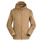 YuanDian erkek taktik softshell polar ceket, kamuflaj, askeri kapüşonlu sweatshirt, dış mekan, yürüyüş, kamp, sıcak iç astar, rüzgar geçirmez, su geçirmez, manto, kayak montu, haki 3XL, Haki., 3XL