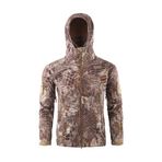 YuanDian Erkek taktik softshell polar ceket, kamuflaj, askeri kapüşonlu sweatshirt, dış mekan, yürüyüş, kamp, sıcak tutan iç astar, rüzgar geçirmez, su geçirmez, manto, ceket, kayak montu, kumlu piton
