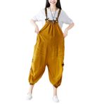 YuanDian Kadın Denim Tulum Geniş Bacak Baskılı Büyük Bedenler Tulum Kot Tulum Kot Boyfriend Bol Kesim Annelik Büyük Tulum Pantolon 17# Sarı, 17 # Sarı, Tek Beden