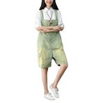 YuanDian Kadın Tulum Kot Geniş Bacak Büyük Bedenler Denim Tulum Tulum Kot Boyfriend Bol Kesim Hamilelik Büyük Tulum Pantolon 2# Açık Yeşil, 2# Açık yeşil, Tek Beden