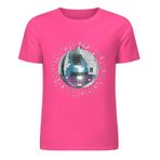 YuanDiann Disko Ball erkek tişörtü, vintage retro kulüp tasarımı, kısa kollu, yuvarlak yaka pamuk, partiler ve kulüpler için mükemmel, Pembe., L
