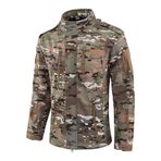 YuanDiann Erkek kamuflaj Softshell taktik ceket, kapüşonlu, su geçirmez, polar astar, sıcak, rüzgar geçirmez, yağmura dayanıklı, dış mekan, ordu, trekking, av, yürüyüş mantosu, CP., 3XL