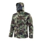 YuanDiann Erkek kamuflaj Softshell taktik ceket, kapüşonlu, su geçirmez, polar astar, sıcak, rüzgar geçirmez, yağmura dayanıklı, dış mekan, ordu, trekking, av, yürüyüş mantosu, Orman kamuflajı, XL