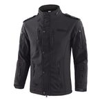 YuanDiann Erkek kamuflaj Softshell taktik ceket, kapüşonlu, su geçirmez, polar astar, sıcak, rüzgar geçirmez, yağmura dayanıklı, dış mekan, ordu, trekking, av, yürüyüş mantosu, Siyah, L