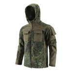 YuanDiann Erkek polar ceket, kapüşonlu, dış mekan, ordu, taktik ceket, çok cepli, rüzgar geçirmez, sıcak yürüyüş, kamp, trekking, av, spor, manto, mevsimlik ceket, Rus Kamuflajı, L