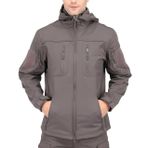 YuanDiann Erkek taktik softshell ceket, kamuflaj ceket, kapüşonlu, polar astar, sıcak, su geçirmez, rüzgar geçirmez, dış mekan, ordu, trekking, av, yürüyüş mantosu, Gri, M