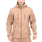 YuanDiann Erkek taktik softshell ceket, kamuflaj ceket, kapüşonlu, polar astar, sıcak, su geçirmez, rüzgar geçirmez, dış mekan, ordu, trekking, av, yürüyüş mantosu, Haki., S