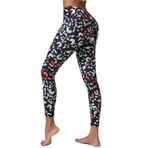 YuanDiann Kadın 7/8 Leopar Yoga Pantolonu Yüksek Bel Streç Spor Tayt Renkli Push Up Şekil Baskı Kompresyon Antrenman Fitness Koşu Pantolonu Leo, 4#, XL