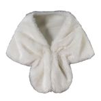 YuanDiann Kadın Faux Fur Bolero Panço Gelin Düğün Şal Örtbas Zarif Yumuşak Sıcak Bayanlar Akşam Töreni Elbise Sahte Kürk Shrug Çözgü Pelerinler, beyaz, One Size