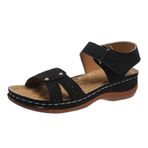 YuanDiann Retro Siyah Kauçuk Taban Rahat Kadın Sandalet