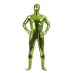 Yuanu Üniseks Düz Renk Kaplama Yapıştırıcı Herşey Dahil Tayt Tulum, Cosplay Sahne Performansı Deri Takım Elbise Asker Yeşili L, armygreen, L