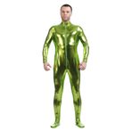 Yuanu Unisex kaplama yapışkanlı her şey dahil tüm vücut kıyafeti Onesies, fermuarlı ön deri takım kostümlü oyun, anime, sahne performans kostümü, Zentai ordu, yeşil, 2XL, asker yeşili, XXL