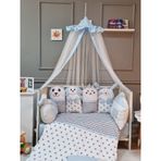 Yuar Baby 70x130 cm Mavi Neşeli Hayvanlar Beşik Uyku Seti