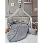 Yuar Baby 70x130 cm Yeşil Kadife 5'li Mısır Örgü Beşik Uyku Seti