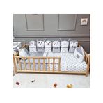 Yuar Baby Montessori 90x190 cm Gri Neşeli Hayvanlar Uyku Seti