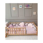 Yuar Baby Montessori 90x190 cm Pembe Kadife 5'li Mısır Örgü Yaprak Uyku Seti