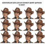 Yuba Avm Kovboy Şerif Şapkası Kahve 12 Adet - Kostüm, Parti Ve Gösteri Şapkası