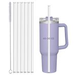 YUBIRD Stanley 40oz 850 ml Bardak Bardak Bardak için Yedek Pipet, Temizleme Fırçalı 6'lı Paket Yeniden Kullanılabilir Pipet, Stanley Kupası Aksesuarları için 12 "Uzun Pipet, Plastik, Şeffaf